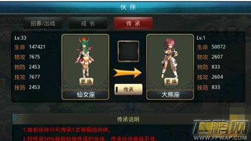女神的斗士伙伴如何传承 传承规则详解 (1)