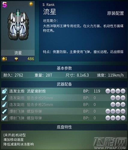 超能陆战S级坦克流星怎么样 流星属性详解 (1)