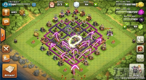 部落冲突COC8本Farm护黑阵解说 8本布阵推荐 (3)