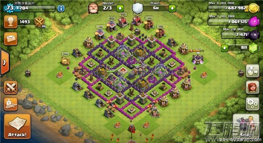 部落冲突COC7本原创猫头鹰空气炮阵型推荐 (1)
