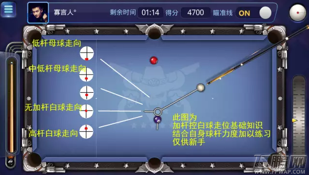 腾讯桌球母球加杆走位和旋转图文指导攻略 (2)