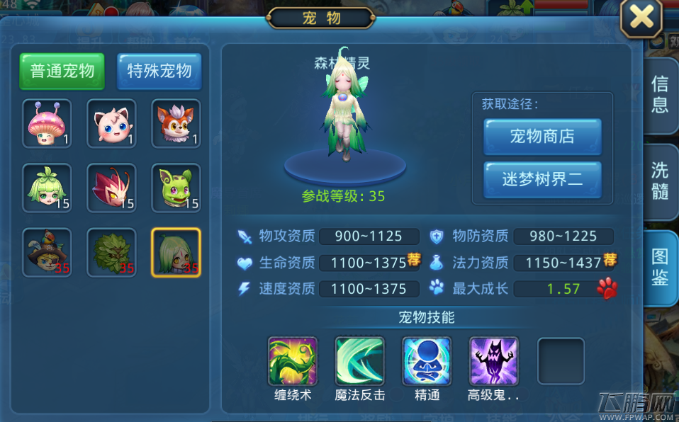 星辰奇缘35级宠物森林精灵值得培养吗 森林精灵技能属性介绍 (1)