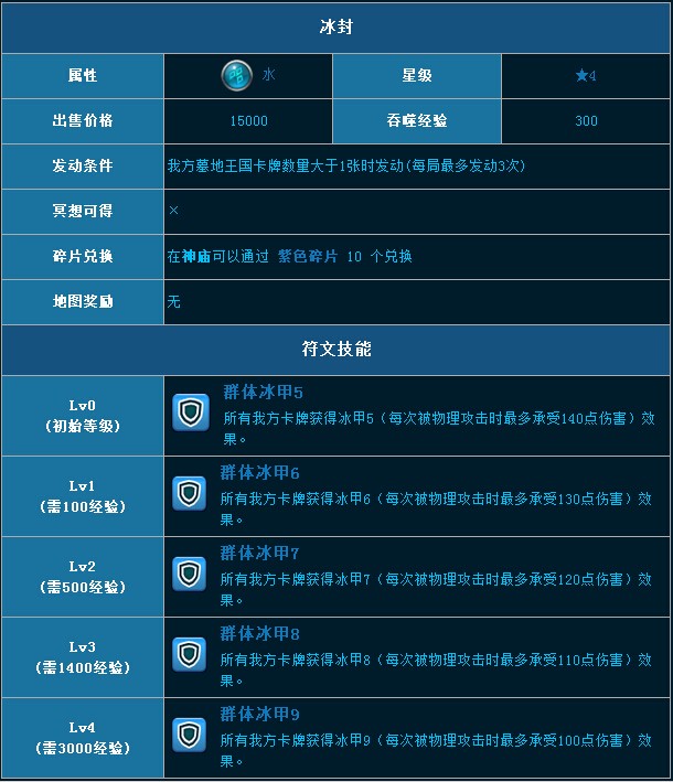 魔法禁书符文冰封介绍 水属性四星符文冰封图鉴 (1)