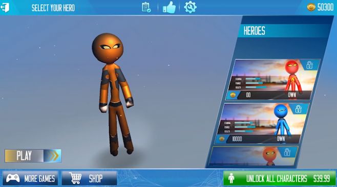 超级英雄火柴人绳索英雄黑帮犯罪(Hero Stickman)