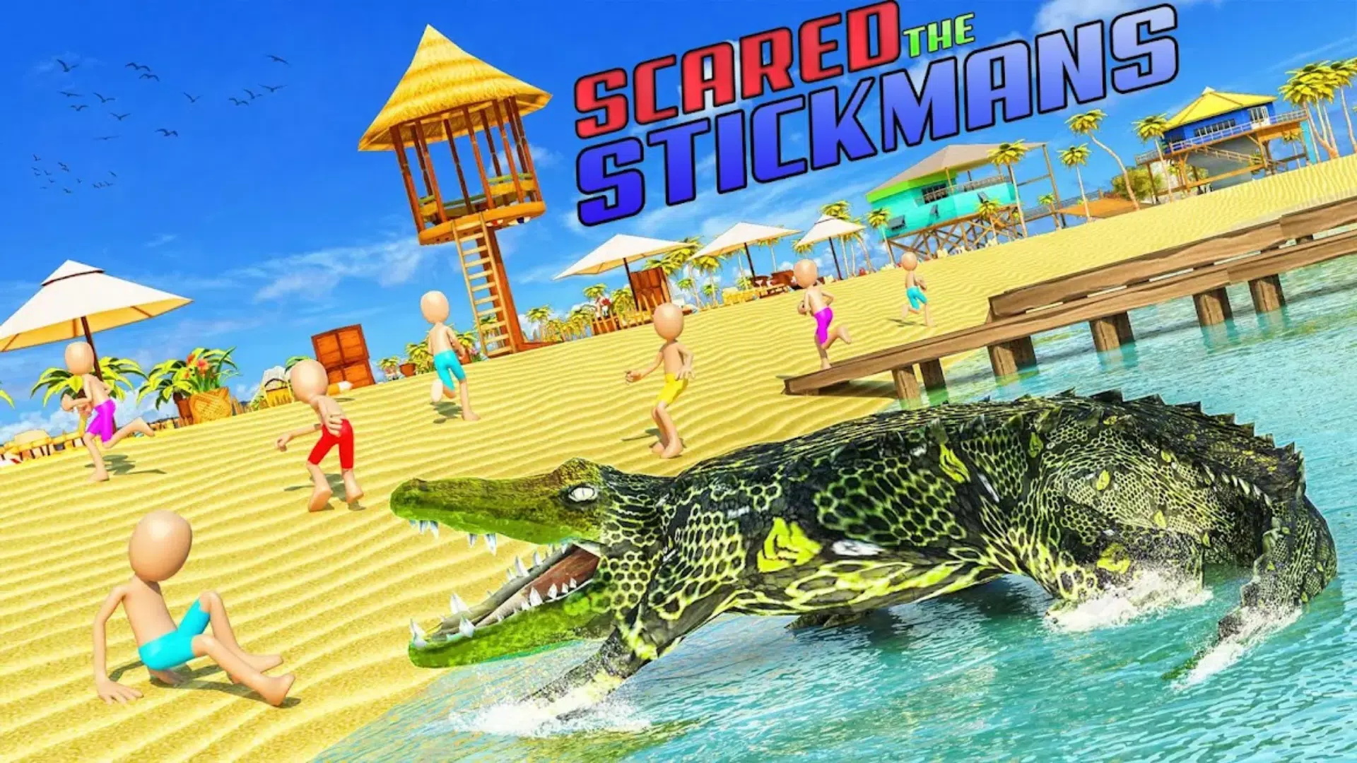 沙滩鳄鱼吃人(Angry Crocodile Attack Game)