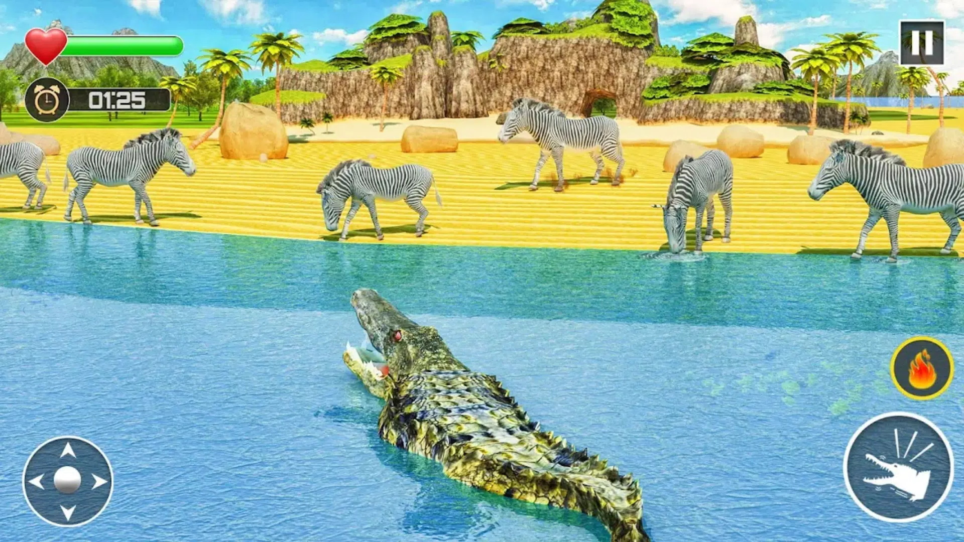 沙滩鳄鱼吃人(Angry Crocodile Attack Game)