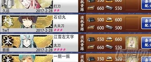 刀剑乱舞锻刀玄学公式数据大全 (1)