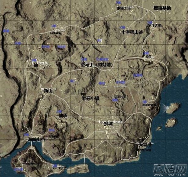 绝地求生沙漠中文地图 沙漠地图中文翻译 (1)