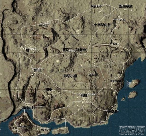 绝地求生沙漠中文地图 沙漠地图中文翻译 (2)