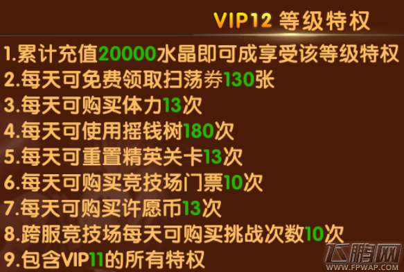 数码宝贝究极进化vip12特权是什么 vip12等级特权介绍 (1)