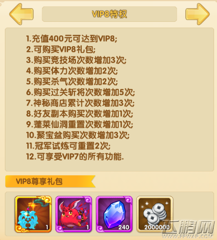 魔仙传手游vip8特权有什么 vip8特权介绍 (1)