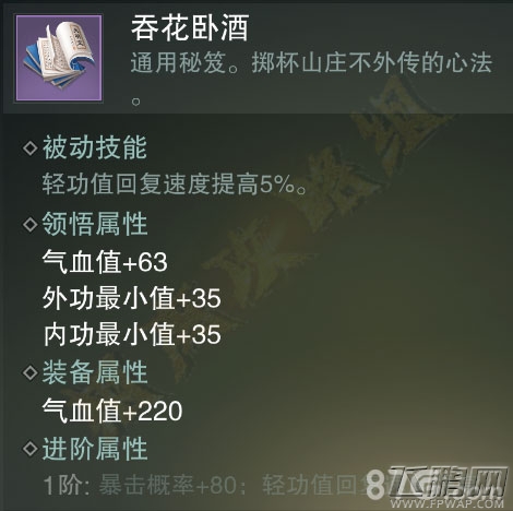 楚留香手游吞花卧酒好用吗 紫色势力秘笈属性技能介绍 (4)