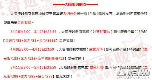 奇迹暖暖大喵限时制衣竞技场段位主题套装系列任务汇总 (1)