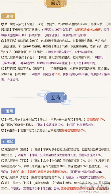 剑网3长风破晓第二次技改详情 6月5日全门派技改图文汇总 (7)