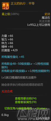 dnf95SS魔法石正义的执行平等属性介绍 (1)