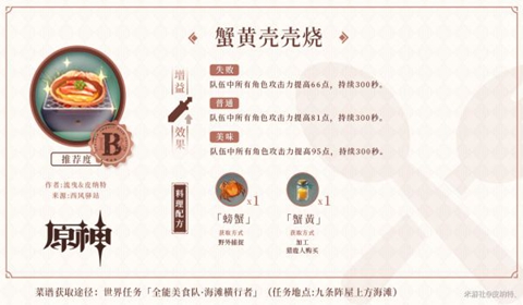 原神2.0版本食谱恢复效果及获取攻略