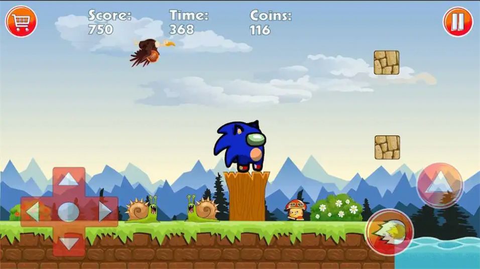 蓝色冒名顶替者游戏(bleu hedgehog Runner Dash)